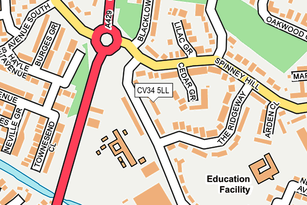 CV34 5LL map - OS OpenMap – Local (Ordnance Survey)