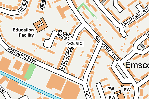 CV34 5LX map - OS OpenMap – Local (Ordnance Survey)