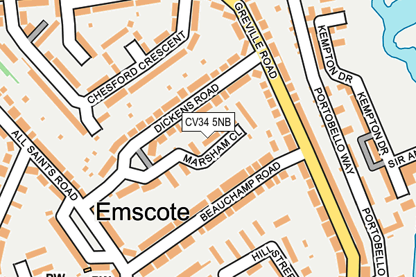 CV34 5NB map - OS OpenMap – Local (Ordnance Survey)