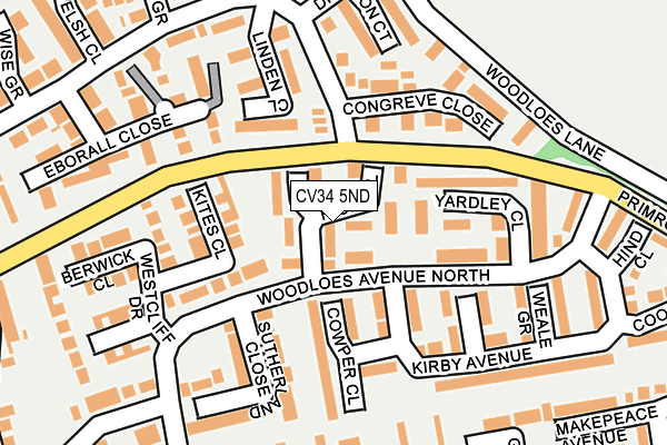 CV34 5ND map - OS OpenMap – Local (Ordnance Survey)