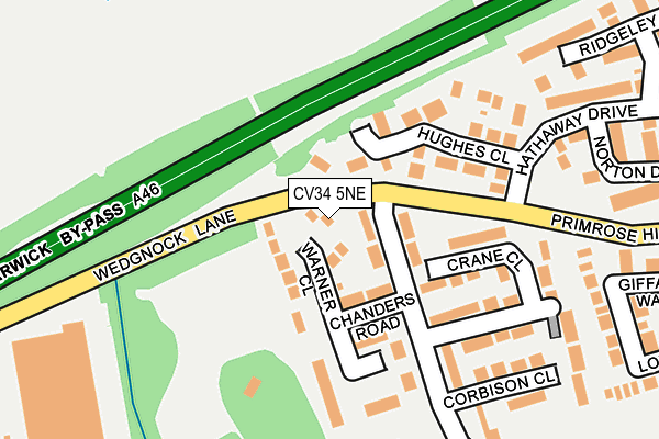 CV34 5NE map - OS OpenMap – Local (Ordnance Survey)