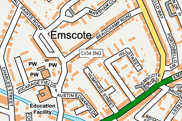 CV34 5NG map - OS OpenMap – Local (Ordnance Survey)