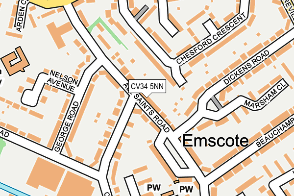 CV34 5NN map - OS OpenMap – Local (Ordnance Survey)