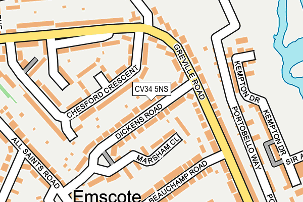 CV34 5NS map - OS OpenMap – Local (Ordnance Survey)