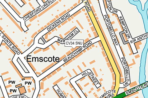 CV34 5NU map - OS OpenMap – Local (Ordnance Survey)