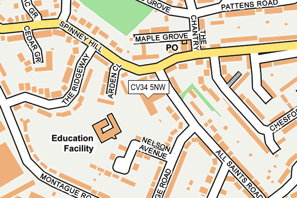 CV34 5NW map - OS OpenMap – Local (Ordnance Survey)