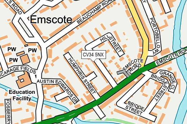 CV34 5NX map - OS OpenMap – Local (Ordnance Survey)