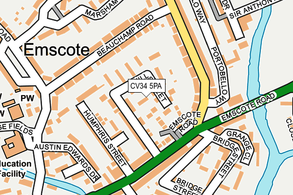 CV34 5PA map - OS OpenMap – Local (Ordnance Survey)