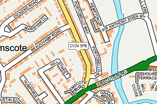 CV34 5PB map - OS OpenMap – Local (Ordnance Survey)