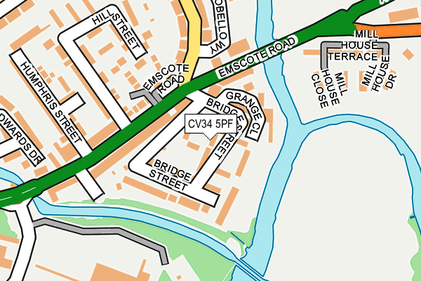 CV34 5PF map - OS OpenMap – Local (Ordnance Survey)