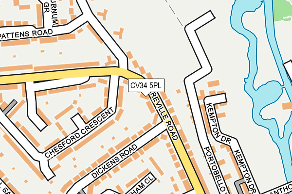 CV34 5PL map - OS OpenMap – Local (Ordnance Survey)