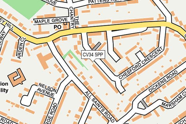 CV34 5PP map - OS OpenMap – Local (Ordnance Survey)