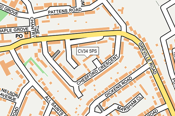 CV34 5PS map - OS OpenMap – Local (Ordnance Survey)