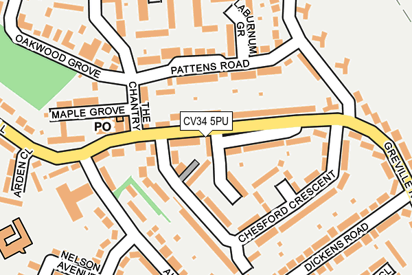 CV34 5PU map - OS OpenMap – Local (Ordnance Survey)