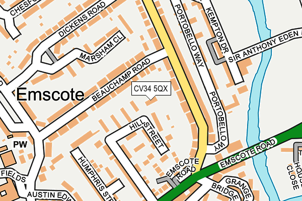 CV34 5QX map - OS OpenMap – Local (Ordnance Survey)