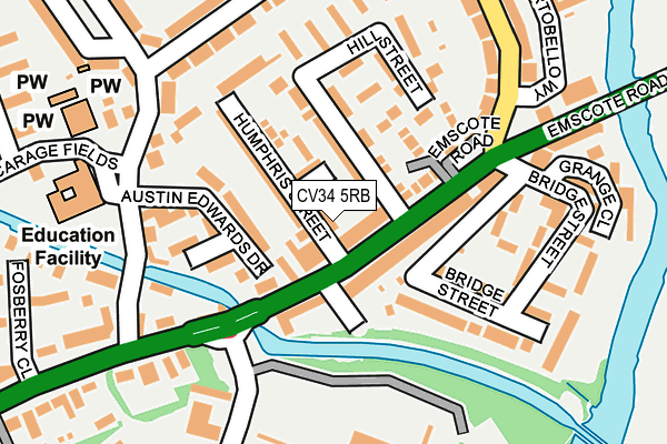 CV34 5RB map - OS OpenMap – Local (Ordnance Survey)