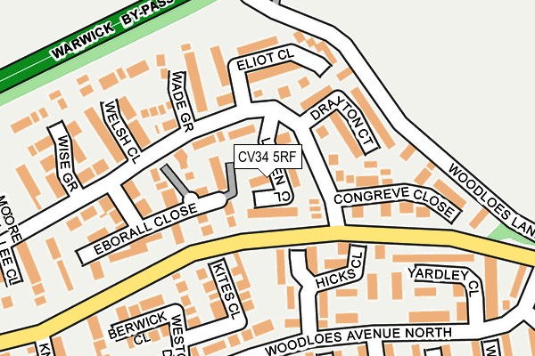 CV34 5RF map - OS OpenMap – Local (Ordnance Survey)