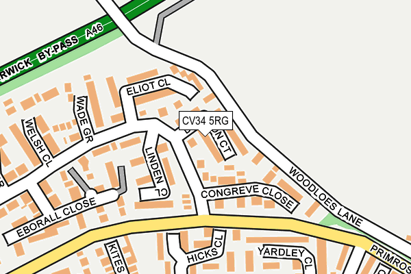 CV34 5RG map - OS OpenMap – Local (Ordnance Survey)