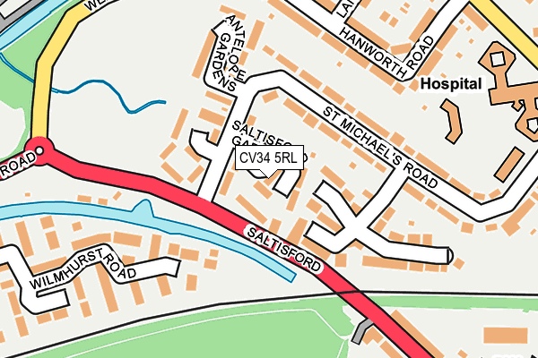 CV34 5RL map - OS OpenMap – Local (Ordnance Survey)