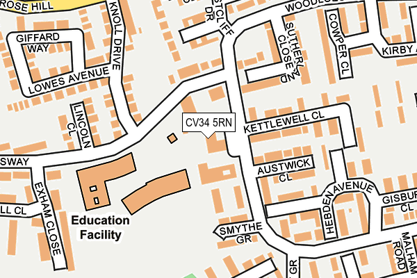 CV34 5RN map - OS OpenMap – Local (Ordnance Survey)