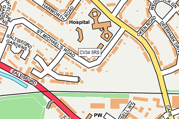 CV34 5RS map - OS OpenMap – Local (Ordnance Survey)