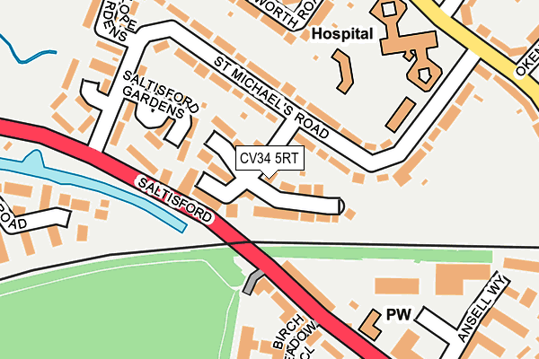 CV34 5RT map - OS OpenMap – Local (Ordnance Survey)