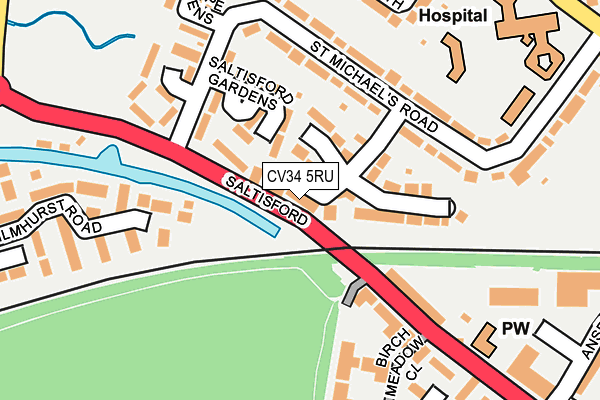 CV34 5RU map - OS OpenMap – Local (Ordnance Survey)