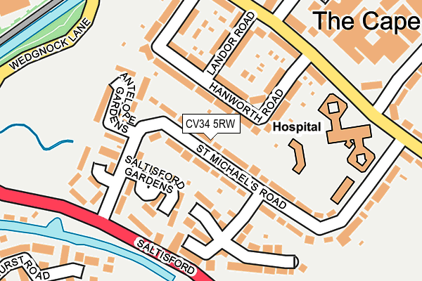 CV34 5RW map - OS OpenMap – Local (Ordnance Survey)