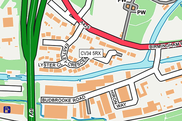CV34 5RX map - OS OpenMap – Local (Ordnance Survey)