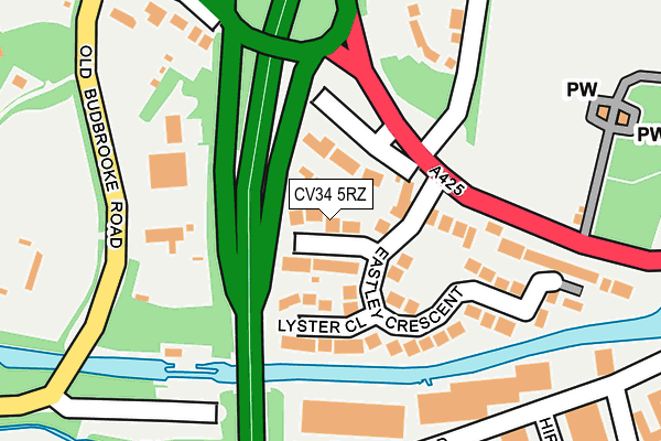 CV34 5RZ map - OS OpenMap – Local (Ordnance Survey)
