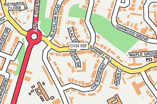 CV34 5SF map - OS OpenMap – Local (Ordnance Survey)