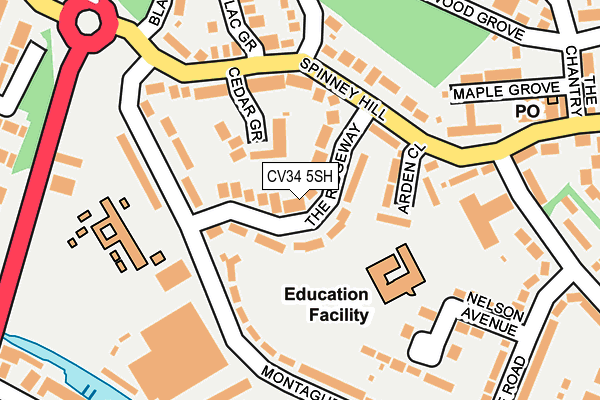 CV34 5SH map - OS OpenMap – Local (Ordnance Survey)