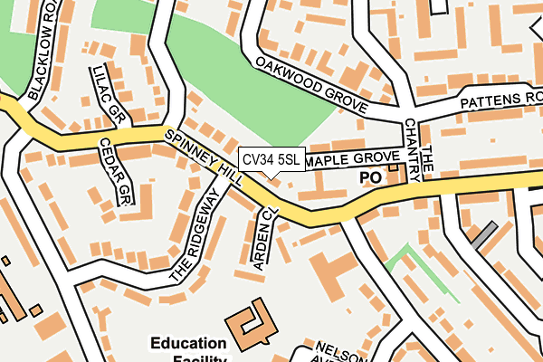 CV34 5SL map - OS OpenMap – Local (Ordnance Survey)