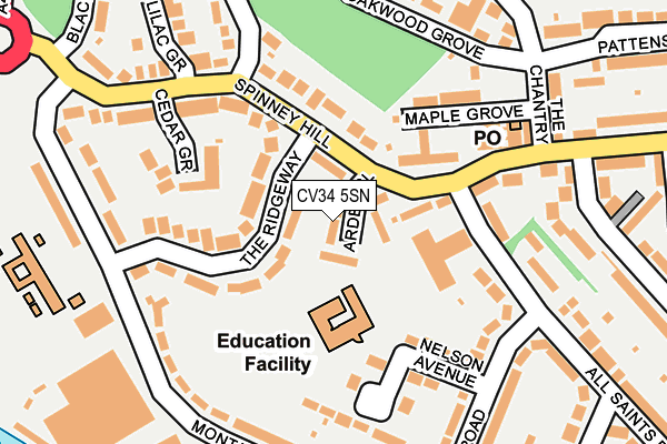 CV34 5SN map - OS OpenMap – Local (Ordnance Survey)