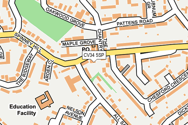 CV34 5SP map - OS OpenMap – Local (Ordnance Survey)