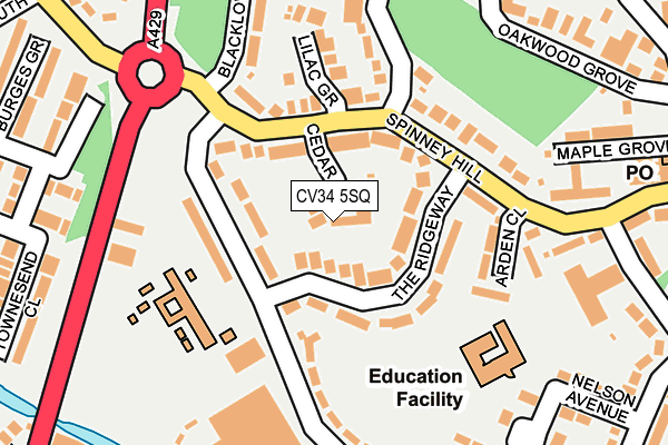 CV34 5SQ map - OS OpenMap – Local (Ordnance Survey)