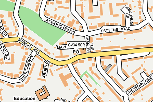 CV34 5SR map - OS OpenMap – Local (Ordnance Survey)
