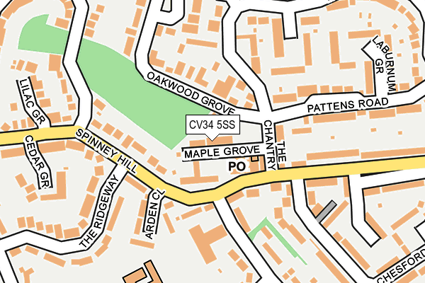 CV34 5SS map - OS OpenMap – Local (Ordnance Survey)