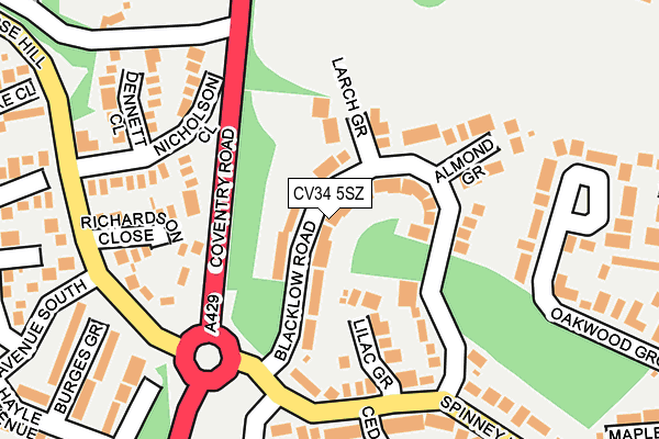 CV34 5SZ map - OS OpenMap – Local (Ordnance Survey)