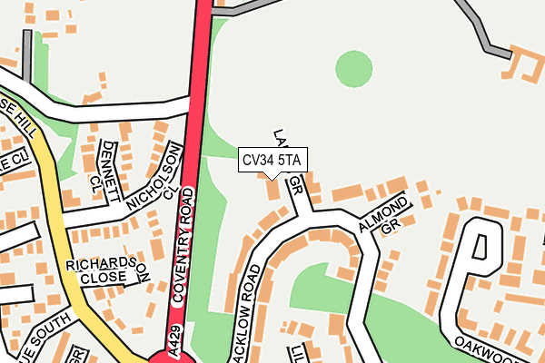 CV34 5TA map - OS OpenMap – Local (Ordnance Survey)