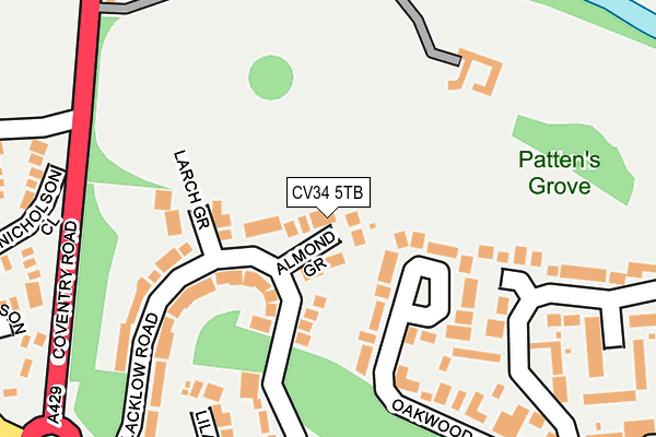 CV34 5TB map - OS OpenMap – Local (Ordnance Survey)