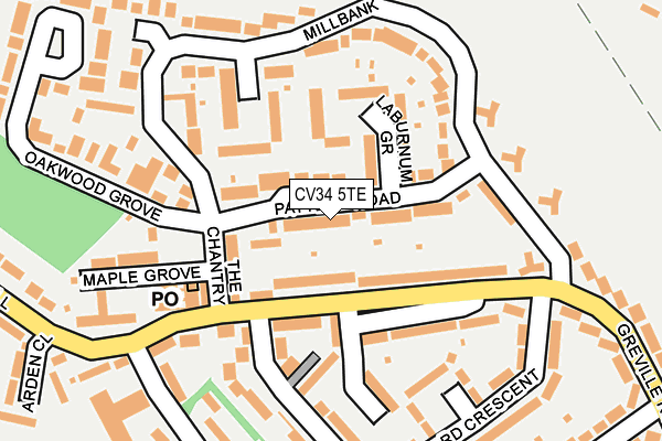 CV34 5TE map - OS OpenMap – Local (Ordnance Survey)