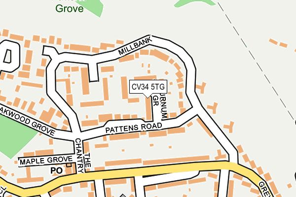 CV34 5TG map - OS OpenMap – Local (Ordnance Survey)