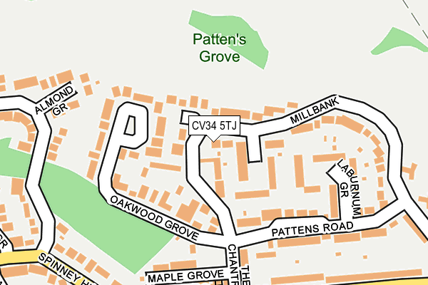 CV34 5TJ map - OS OpenMap – Local (Ordnance Survey)