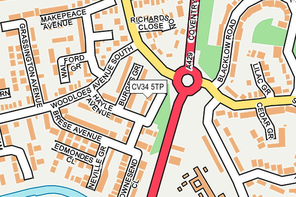 CV34 5TP map - OS OpenMap – Local (Ordnance Survey)