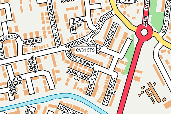 CV34 5TS map - OS OpenMap – Local (Ordnance Survey)