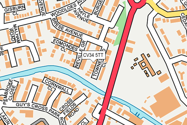 CV34 5TT map - OS OpenMap – Local (Ordnance Survey)