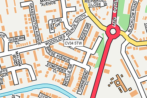 CV34 5TW map - OS OpenMap – Local (Ordnance Survey)