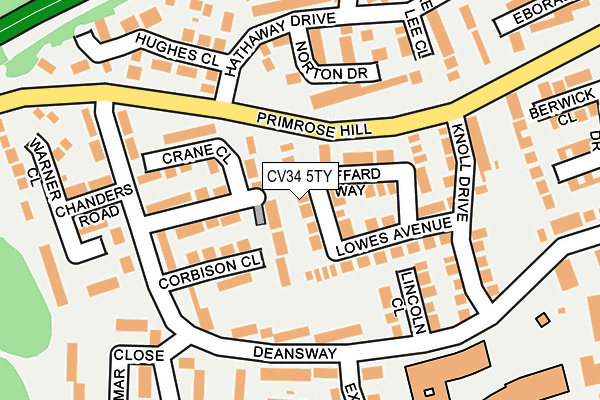 CV34 5TY map - OS OpenMap – Local (Ordnance Survey)