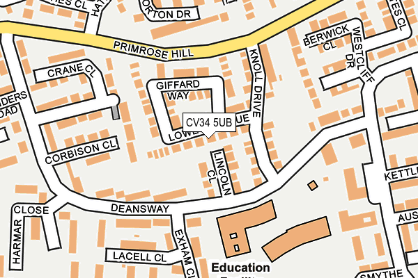 CV34 5UB map - OS OpenMap – Local (Ordnance Survey)